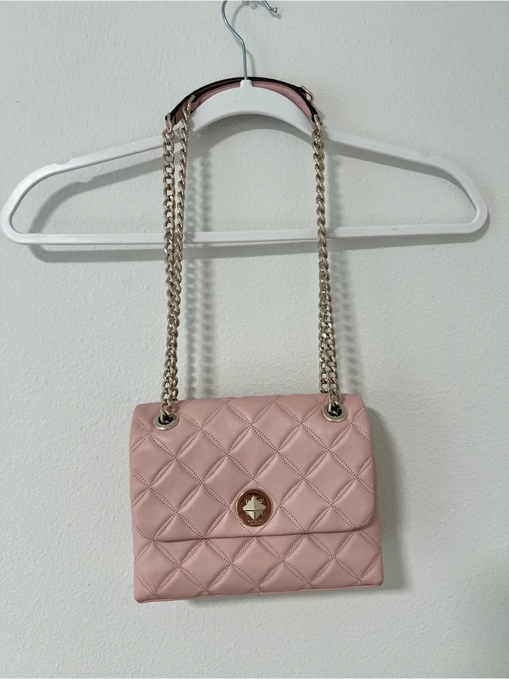 Kate Spade Small Quilted Rose Smoke Pink Natalia Shoulder Crossbody Bag